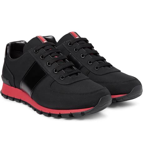 prada shoes runners|Prada canvas and leather sneaker.